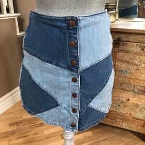 Madewell Patched Button-Front Skirt